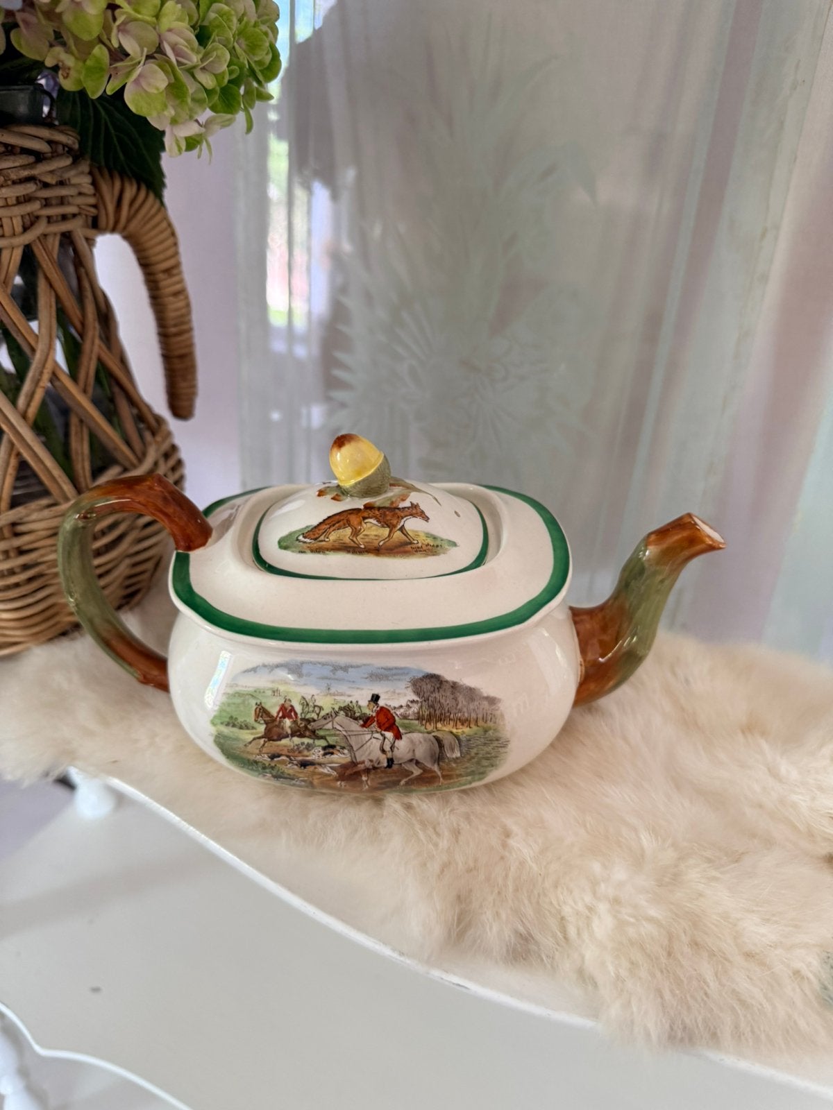 Spode jacht theepot the death izgst zeldzaam, Ophalen