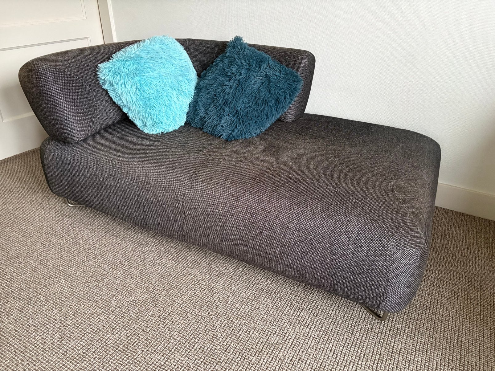 Chaise longue - grijs, Ophalen, 150 tot 200 cm, Tweepersoons, 75 tot 100 cm