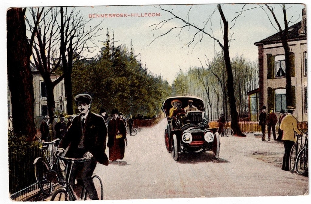 Bennebroek - Hillegom 1920 (auto)., Ophalen of Verzenden, Voor 1920, Ongelopen, Noord-Holland
