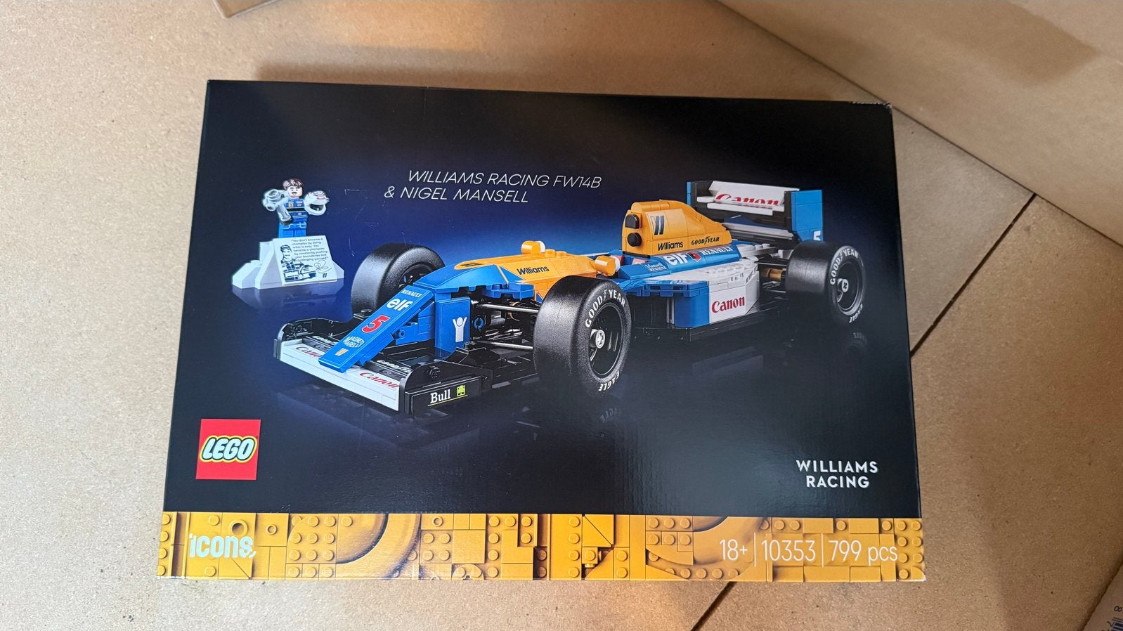 LEGO Icons Williams Racing FW14B & Nigel Mansell, Lego, Nieuw, Ophalen of Verzenden, Compleet