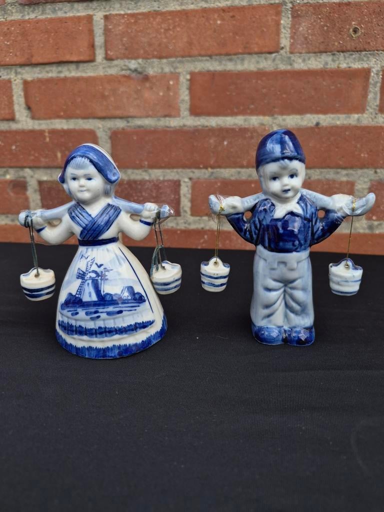 Delfts blauw tafelbellen set, Ophalen of Verzenden, Gebruikt, Mens