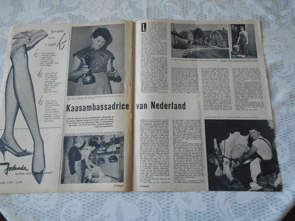 Krimpenerwaard. Annie de Jong. Kaasambassadrice. 1960., Ophalen of Verzenden, 1960 tot 1980, Nederland, Knipsel(s)