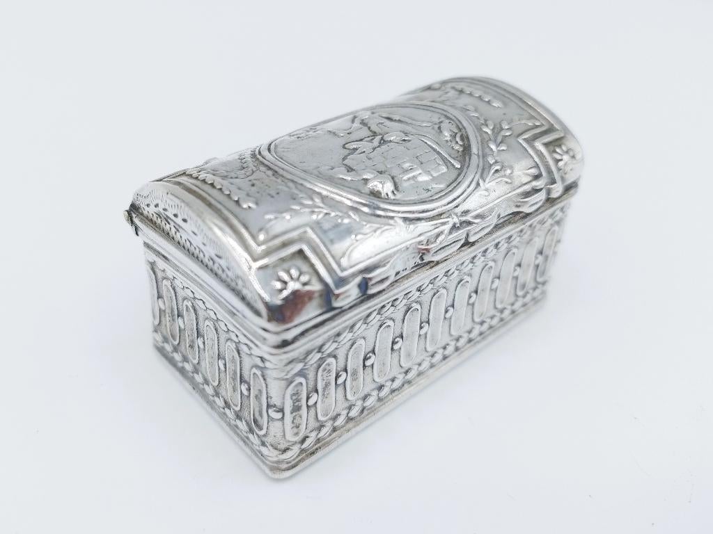 Zilveren snuifdoos, Bijbelse voorstelling, Amsterdam, 1806, Verzenden, Zilver