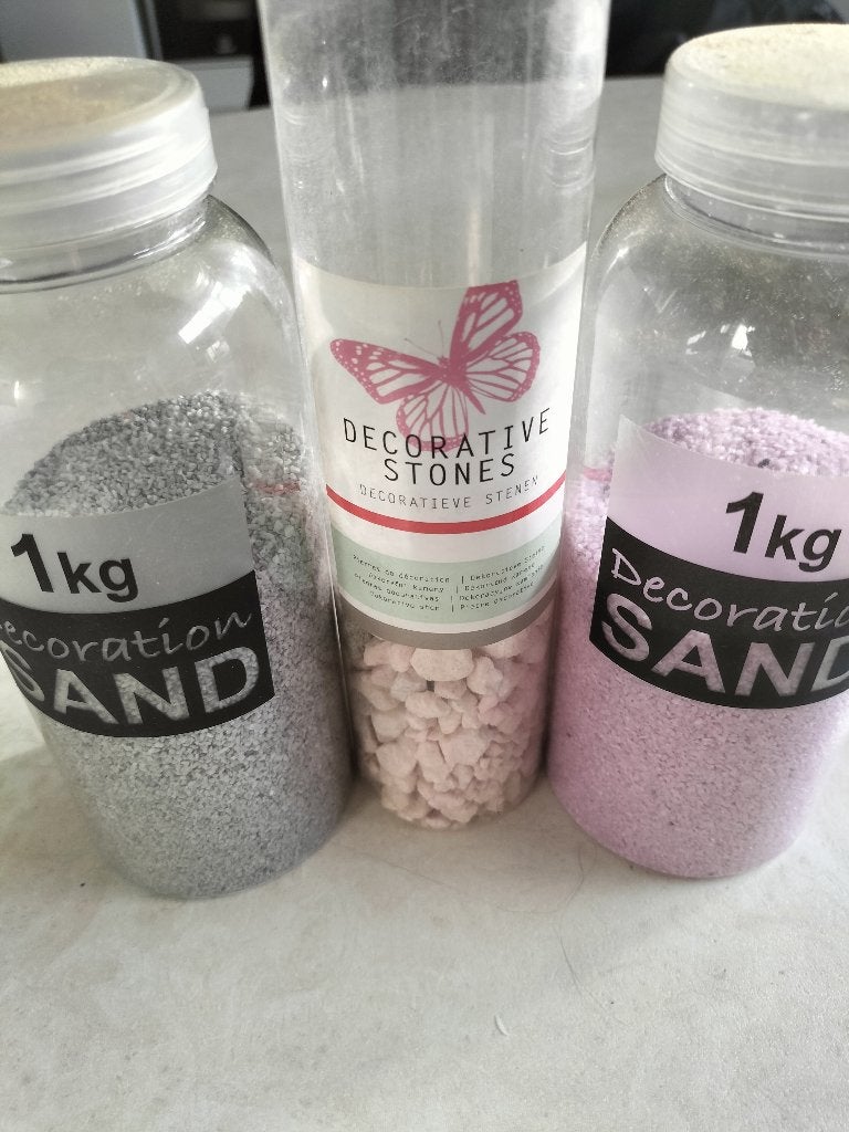 decoratie zand en steentjes, Ophalen, Gebruikt
