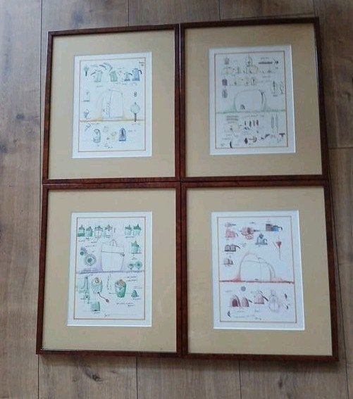 Complete set 4x Philips Alessi design schetsen Mendini (1994, Ophalen of Verzenden