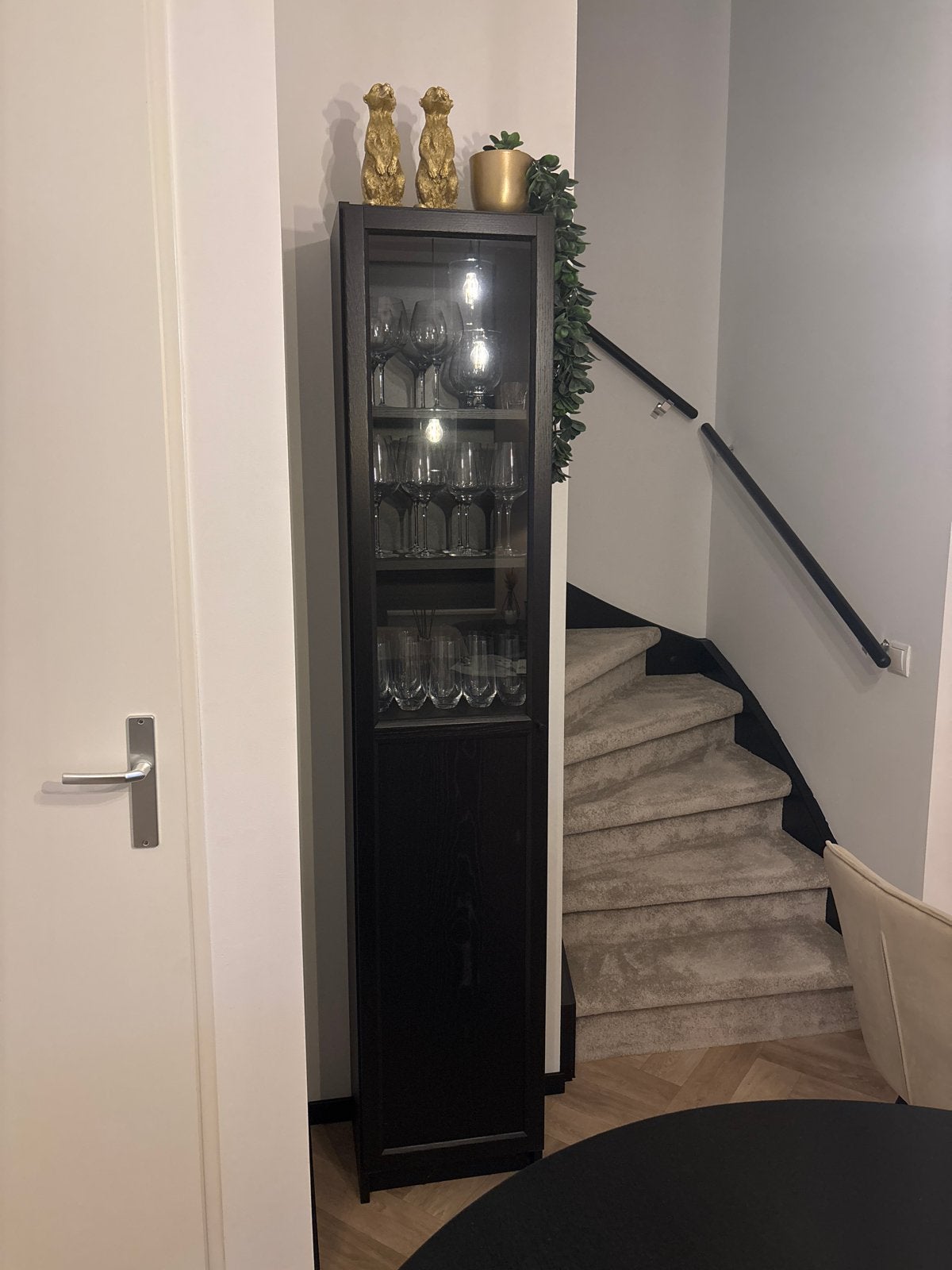 IKEA Billy Boekenkast met Oxberg Vitrinedeur - Zwart, Ophalen, Minder dan 50 cm, 200 cm of meer, 25 tot 50 cm