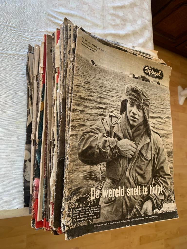 Oude tijdschriften ‘de spiegel’ ca 78 st., Verzamelen, Tijdschriften, Kranten en Knipsels, Ophalen, 1940 tot 1960, Tijdschrift