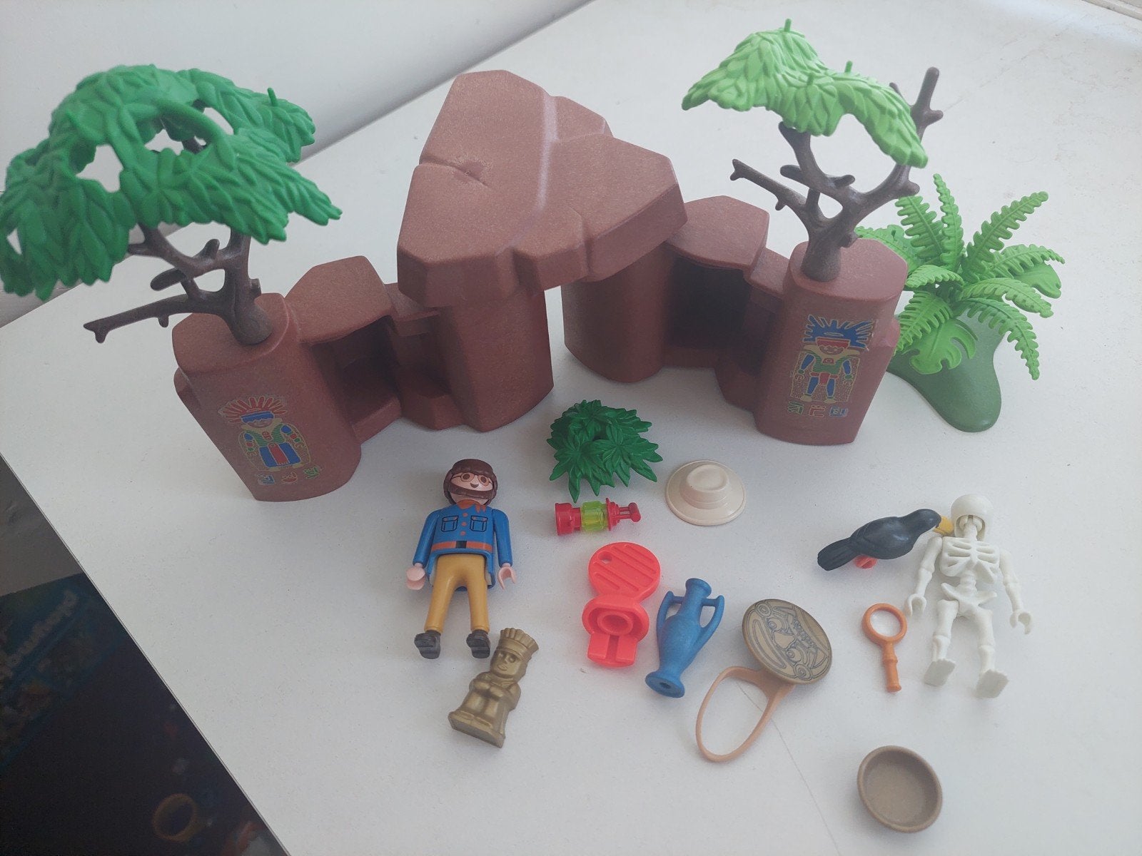 Playmobil 3015 Jungleruïne & 3017 Schatgrot met doos, Ophalen, Gebruikt