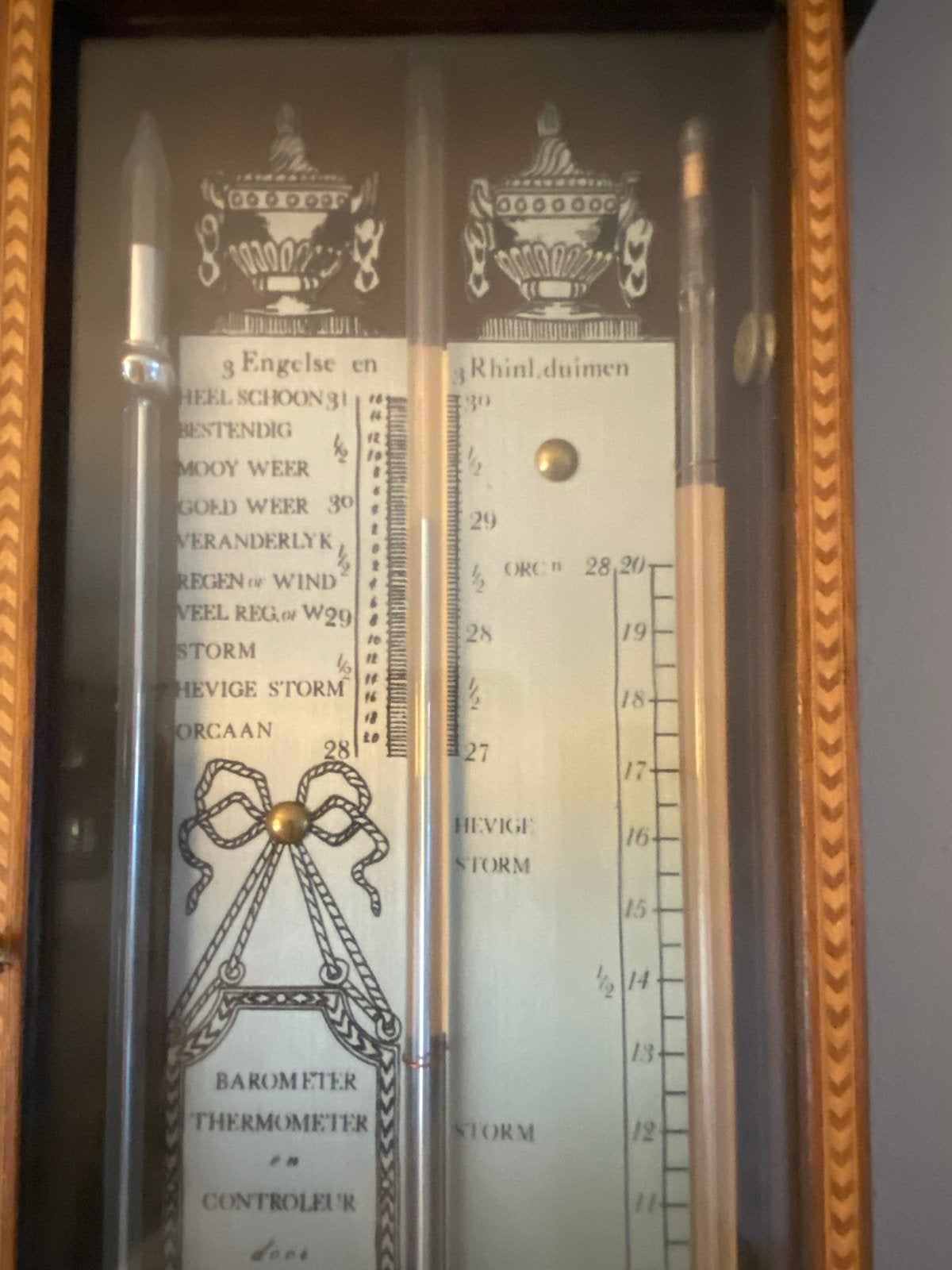 Antieke Barometer Thermometer Roselli - Weerstation, Ophalen of Verzenden, Gebruikt, Weerstation