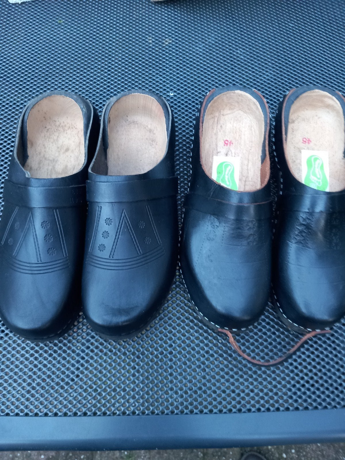 2 paar nieuwe leren schoenklompen maat 45, Ophalen of Verzenden, Nieuw, Schoenen