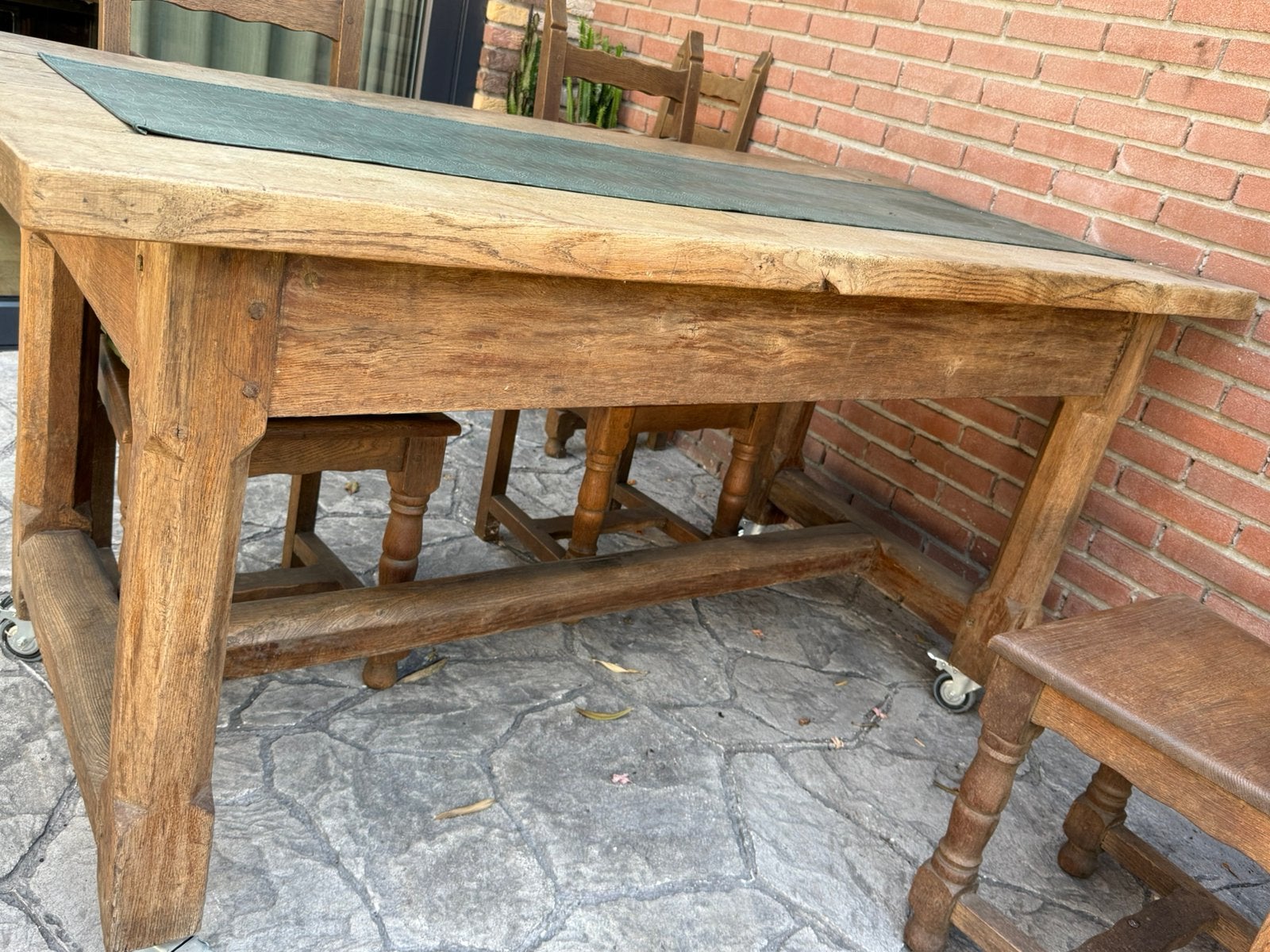 Antirke klooster tafel met 6 stoelen, Ophalen