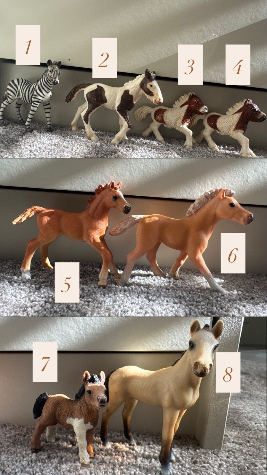 Schleich veulens - Diverse paarden en zebra, Ophalen of Verzenden, Gebruikt, Jongen of Meisje