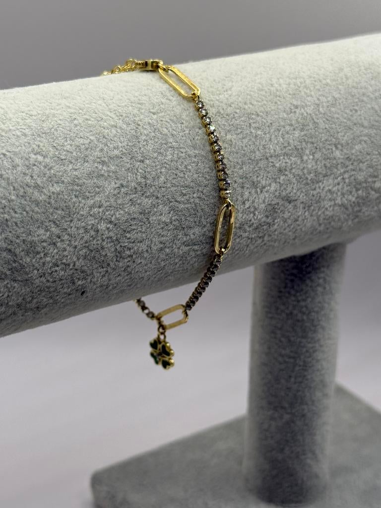 18K Gouden armband van Cleef + diamant, Ophalen of Verzenden, Zo goed als nieuw, Goud