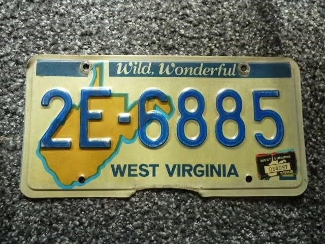 Kentekenplaat licenseplate West Virginia Wild Wonderful 82, Verzamelen, Verzenden, Gebruikt, Auto's