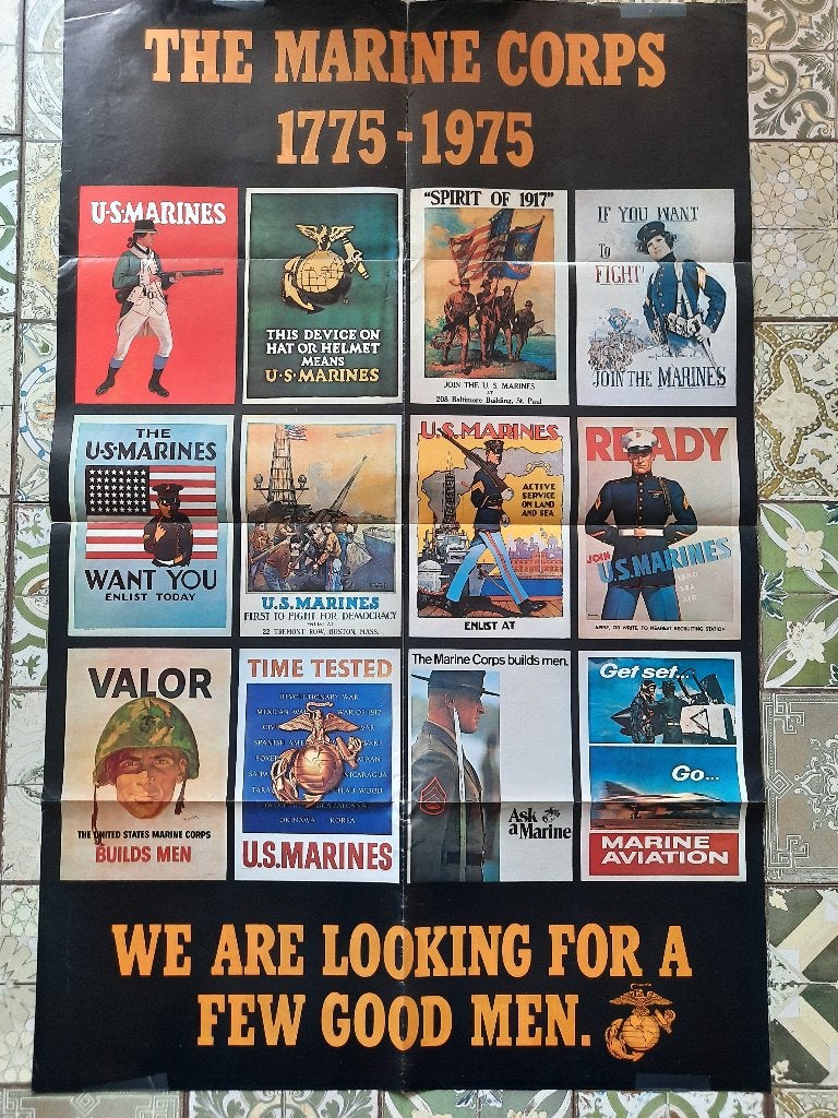 Campagne poster US Marine Corps, Ophalen of Verzenden, Marine, Amerika, Foto of Poster