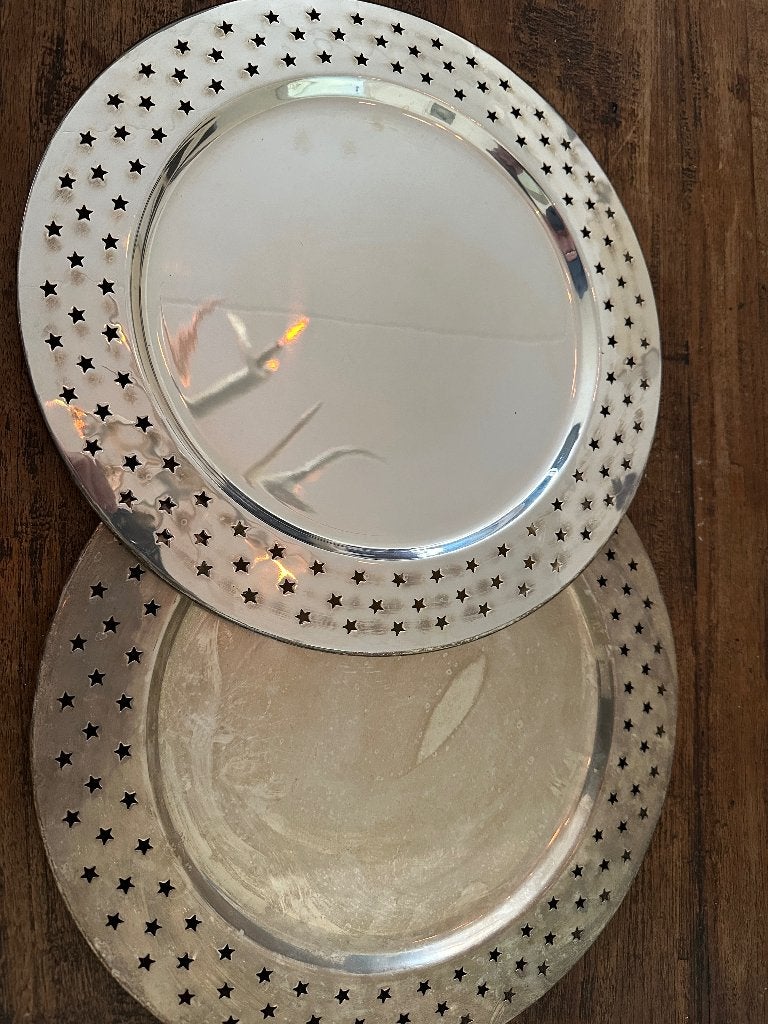kerst bord onderschaal verzilverd, Overige merken, Overige typen, Vintage, Nieuw