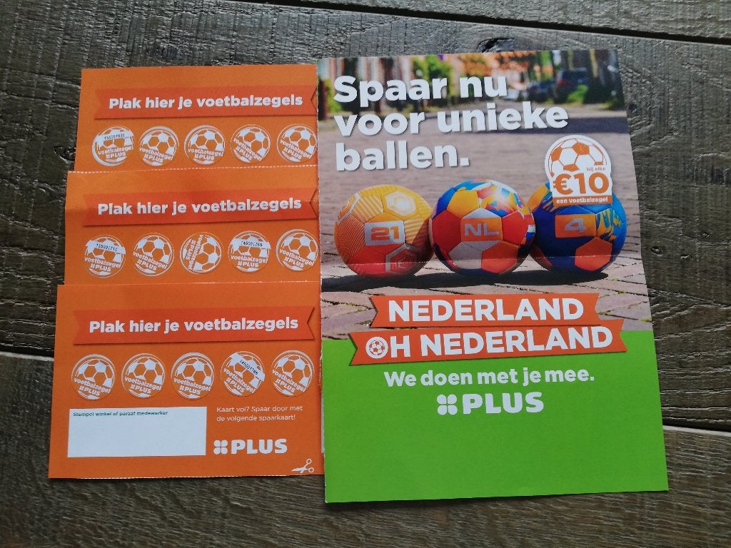 PLUS voetbalzegels 3 spaarkaarten, Plus, Ophalen of Verzenden