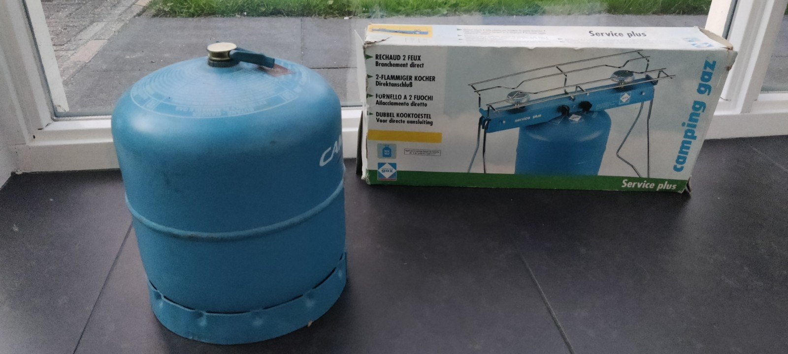 Campingaz 2-pits kooktoestel met gasfles, Ophalen, Gebruikt