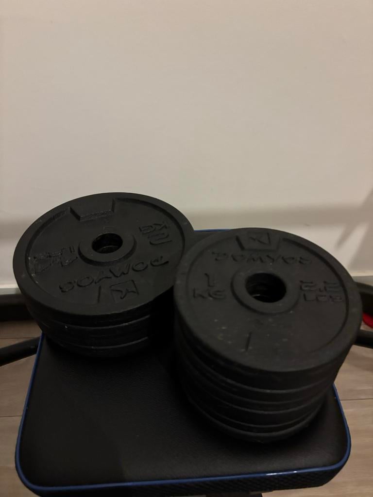 Domyos (Decathlon) Halterschijven - 4x2kg, 8x1kg, Ophalen, Zo goed als nieuw, Halterschijven