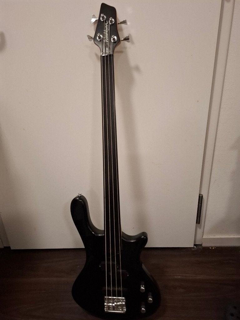 Washburn Fretloze Basgitaar, Ophalen, Gebruikt, Elektrisch, Fretloos