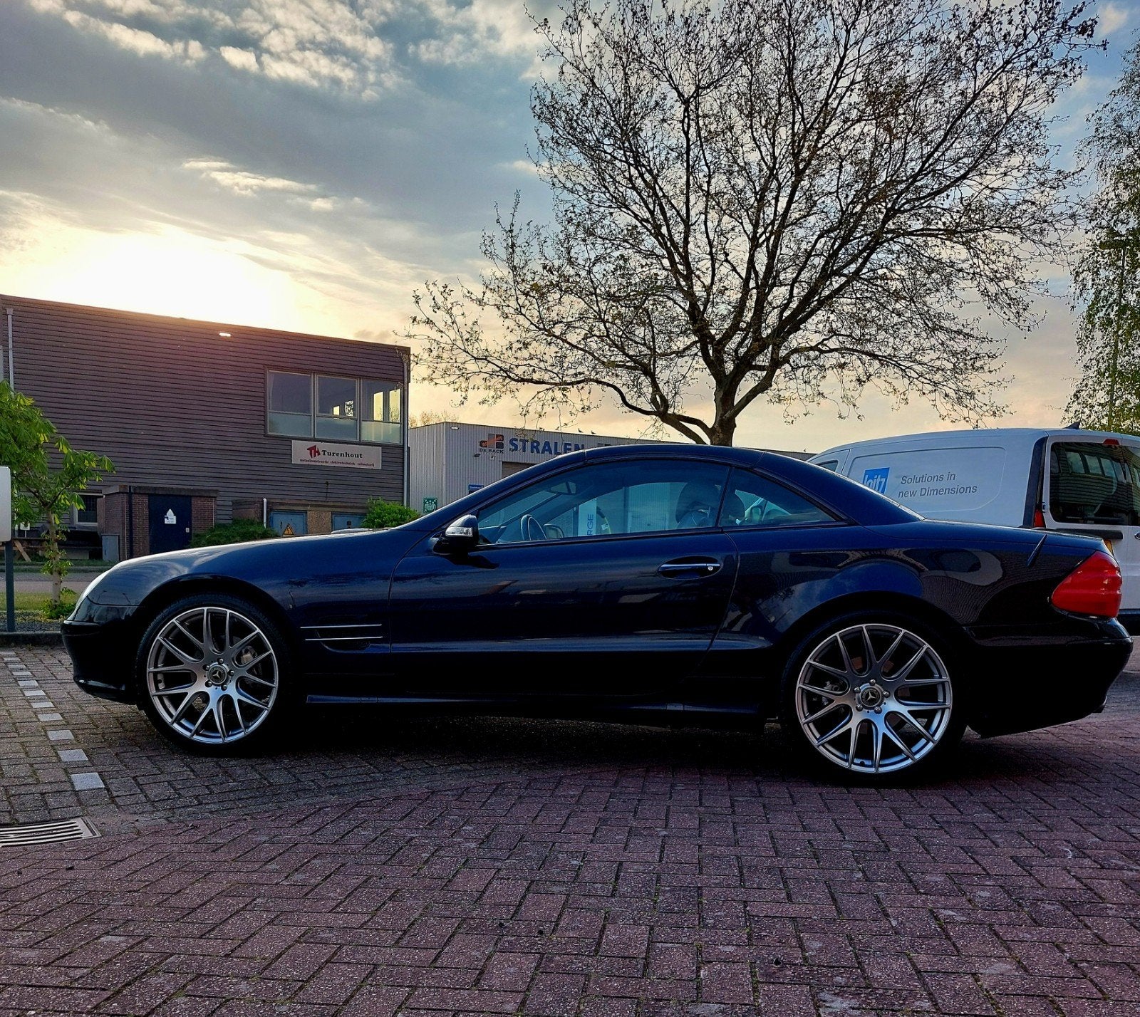 Mercedes SL 350 Koningsblauw / Zeer Mooi 3.7 V6, Auto's, Mercedes-Benz, Automaat, Cabriolet, Grijs, Automatische klimaatregeling