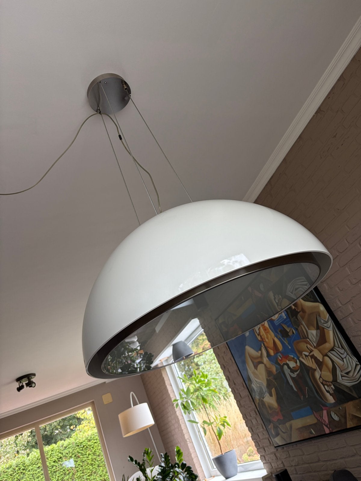 Prachtige grote bol lamp vintage jaren 70, Huis en Inrichting, Ophalen, Zo goed als nieuw