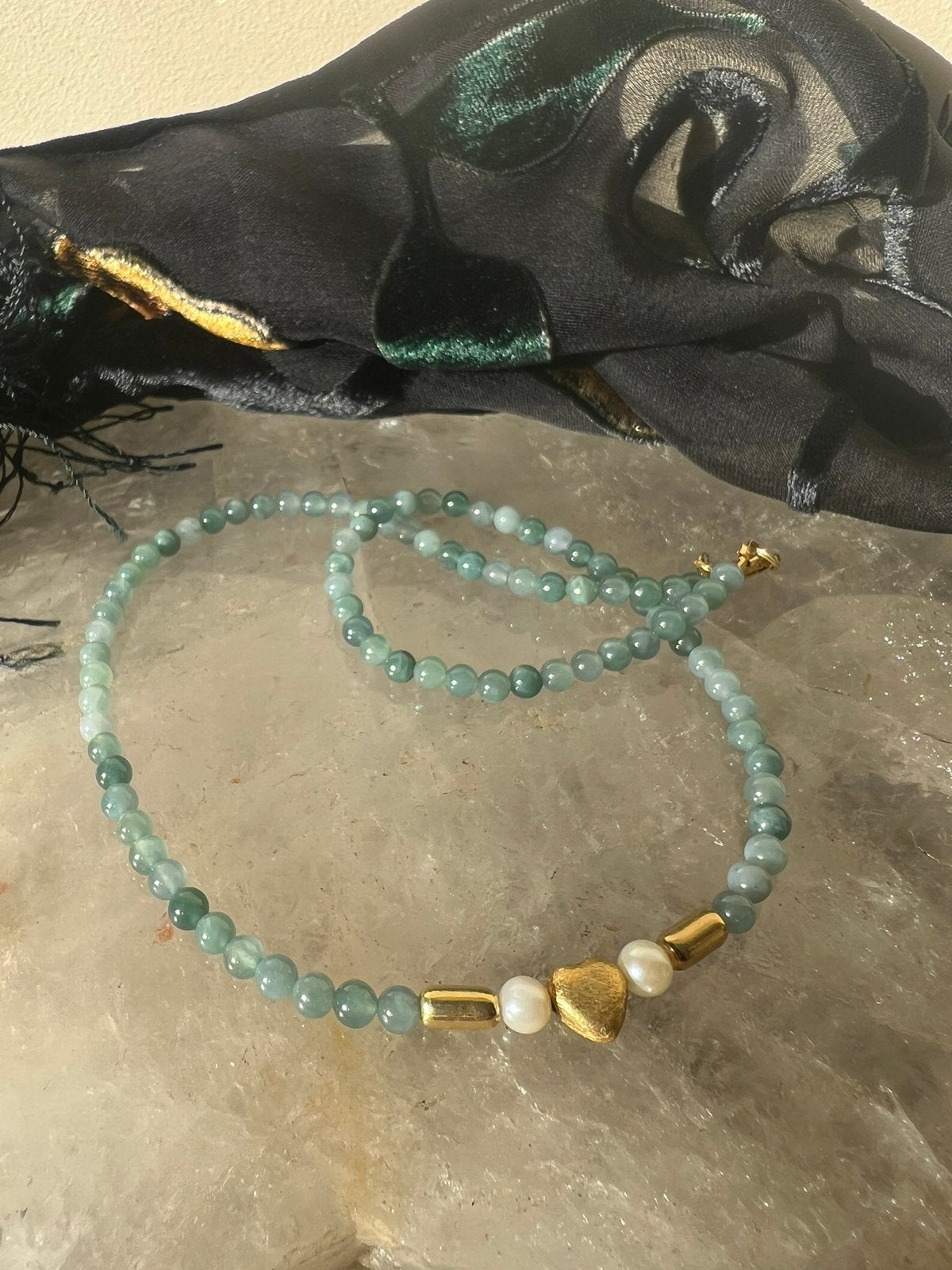 Jade Birma AKOYA zoutwater parel beschermt geluk voorspoed, Magnolia11, Nieuw, Ophalen of Verzenden, Steen of Mineraal