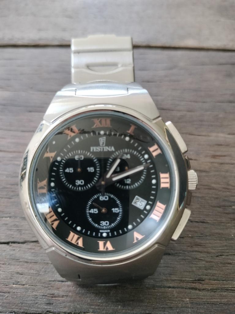 Festina 6698 Herenhorloge - Prima Staat, Overige merken, Staal, Gebruikt, Staal