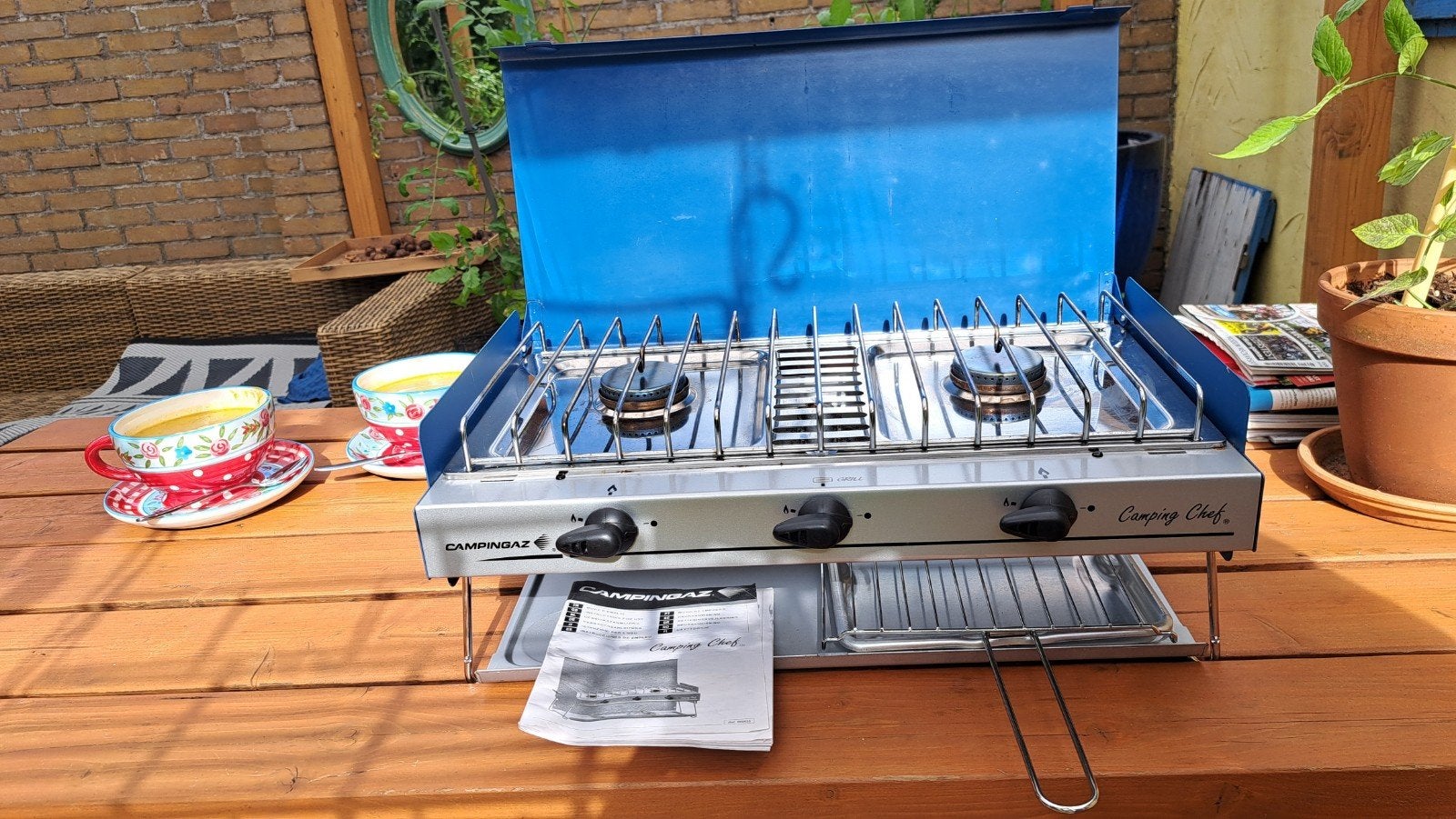 Campingaz Camping Chef kooktoestel met grill, Ophalen of Verzenden, Gebruikt