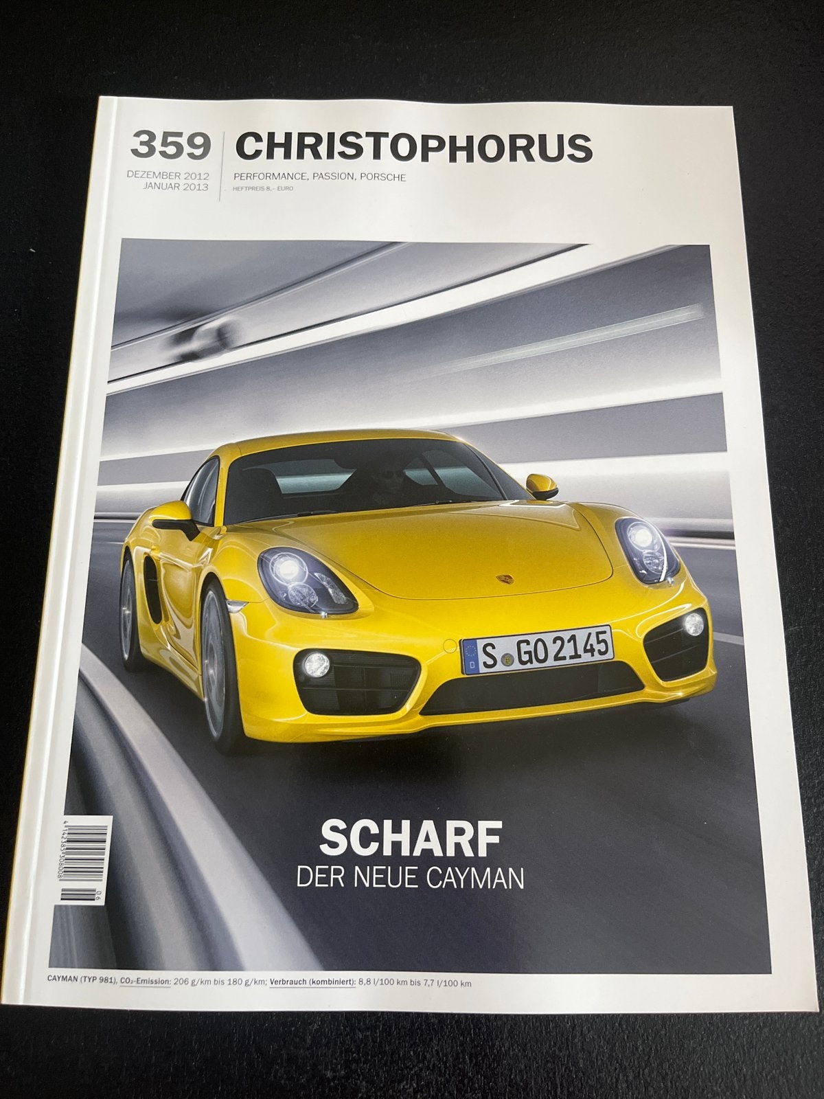 Christophorus Porsche Magazine 359 - Scharf Der Neue Cayman, Ophalen of Verzenden, Zo goed als nieuw