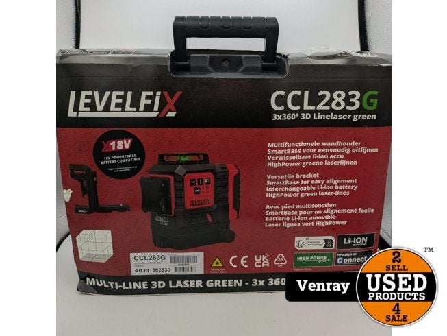 LEVELFIX CCL283G 3D Lijnlaser 3×360° Groen | Nieuw In Doos, Levelfix, Nieuw, Support@levelfix.com, Levelfix, 10 Park Road, London
United Kingdom