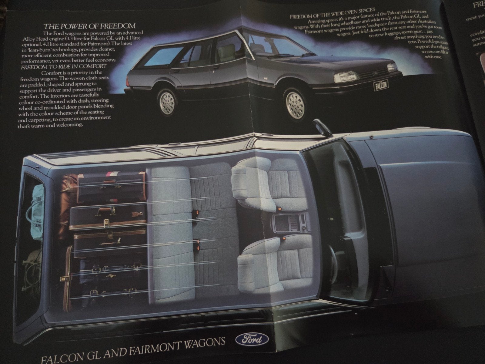 Brochure Ford Falcon & Fairmont Wagons 1985 Australië, Ophalen of Verzenden, Zo goed als nieuw, Ford