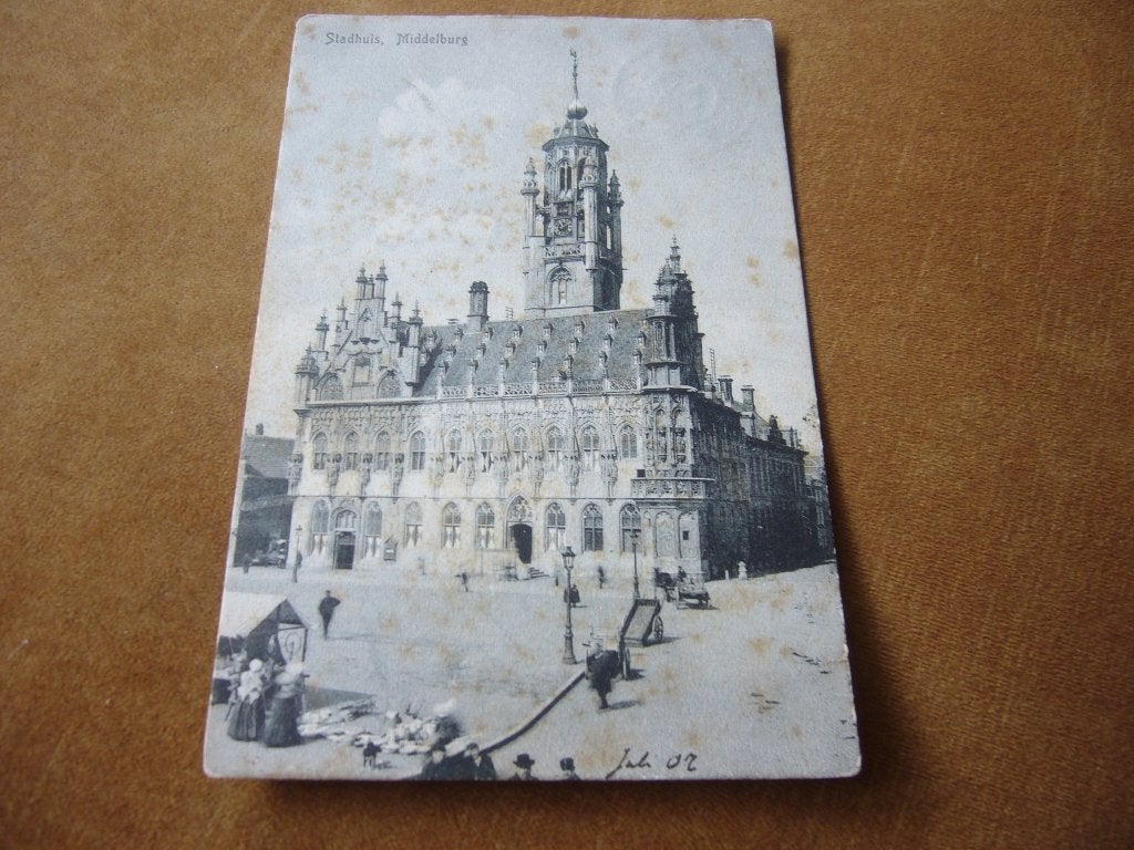 MIDDELBURG  =  STADHUIS BRIEFKAART  1907, Ophalen of Verzenden, Voor 1920, Gelopen, Zeeland