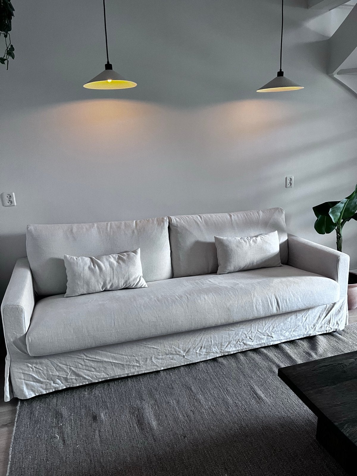 Ikea Hyltarp bank Gransel naturel + extra hoes, Ophalen, Driepersoons, 75 tot 100 cm, Zo goed als nieuw