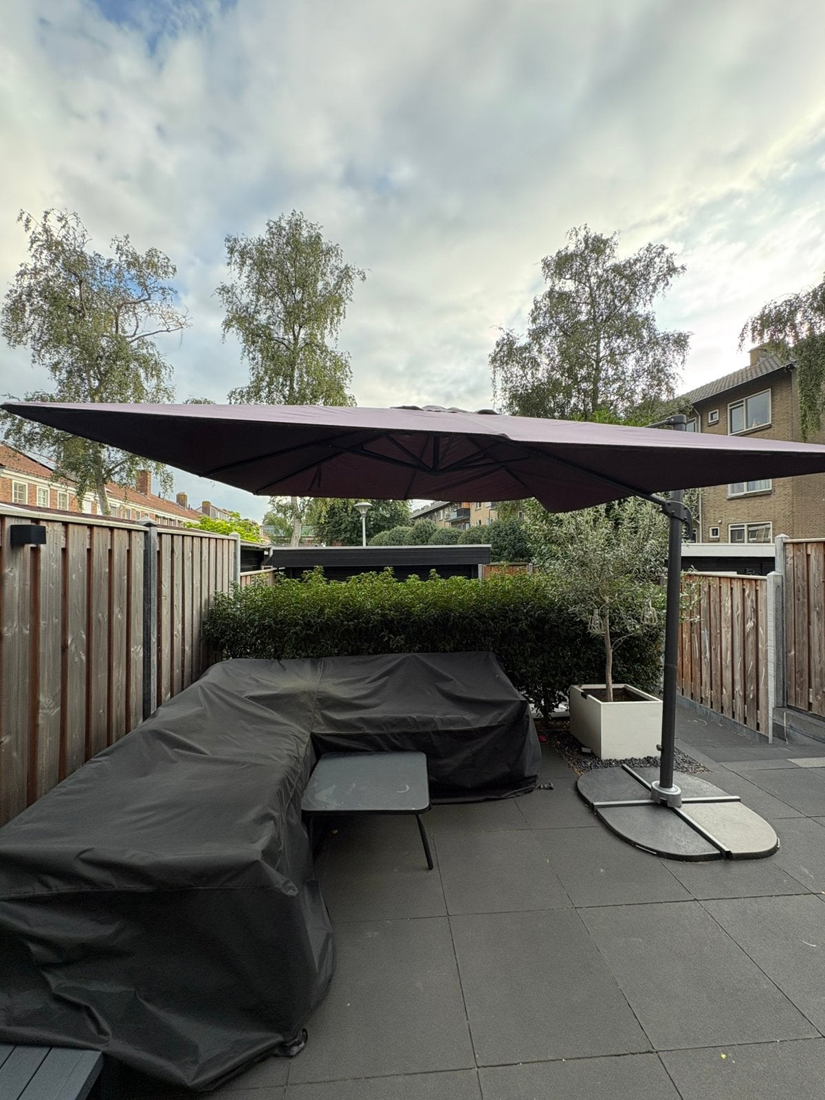 Zweefparasol antraciet, Tuin en Terras, Parasols, Ophalen, 2 tot 3 meter, Verstelbaar, Zweefparasol