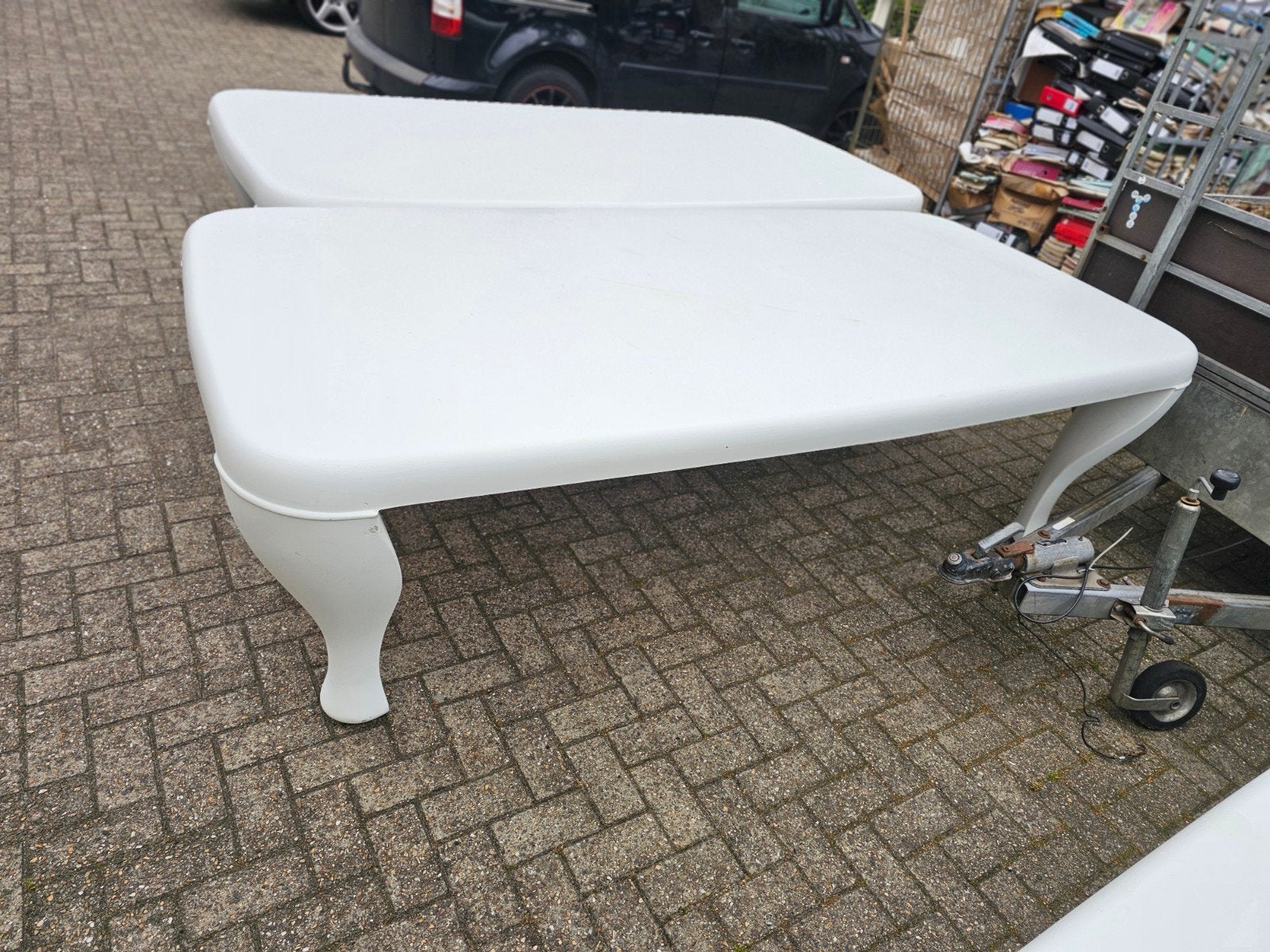 Polyester Tuintafel - Zeer Sterk - Nieuwstaat - 250x125x78, Tuin en Terras, Tuintafels, Overige materialen, Ophalen of Verzenden