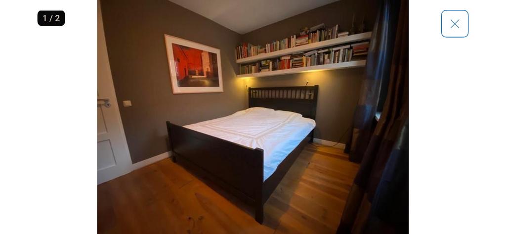 Ikea Hemnes 2 persoons + 2 eenpersoons Auping bedbodems, Ophalen, Gebruikt, Tweepersoons, Hout