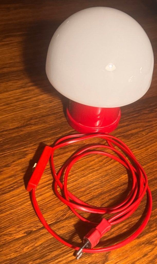 Vintage, futuristische tafel lamp, rood, Ophalen of Verzenden, Gebruikt, Complete set