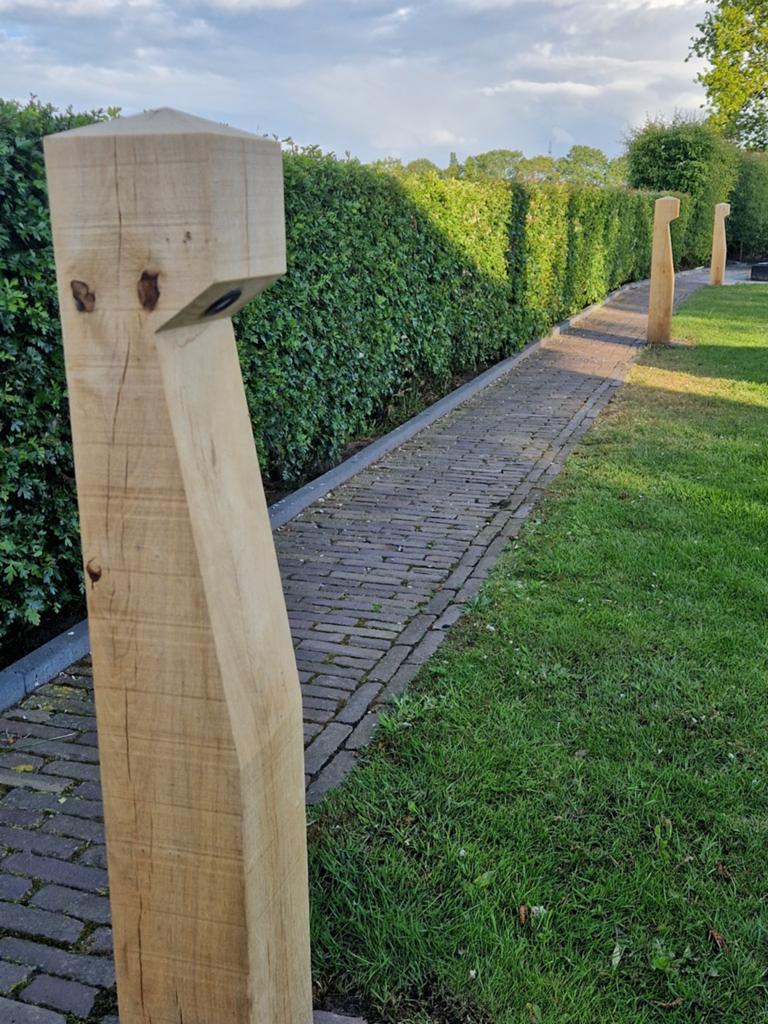 Maatwerk eiken of douglas tuinlamp 15x15 cm., Tuin en Terras, Palen, Balken en Planken, Ophalen of Verzenden, Nieuw, 250 cm of meer
