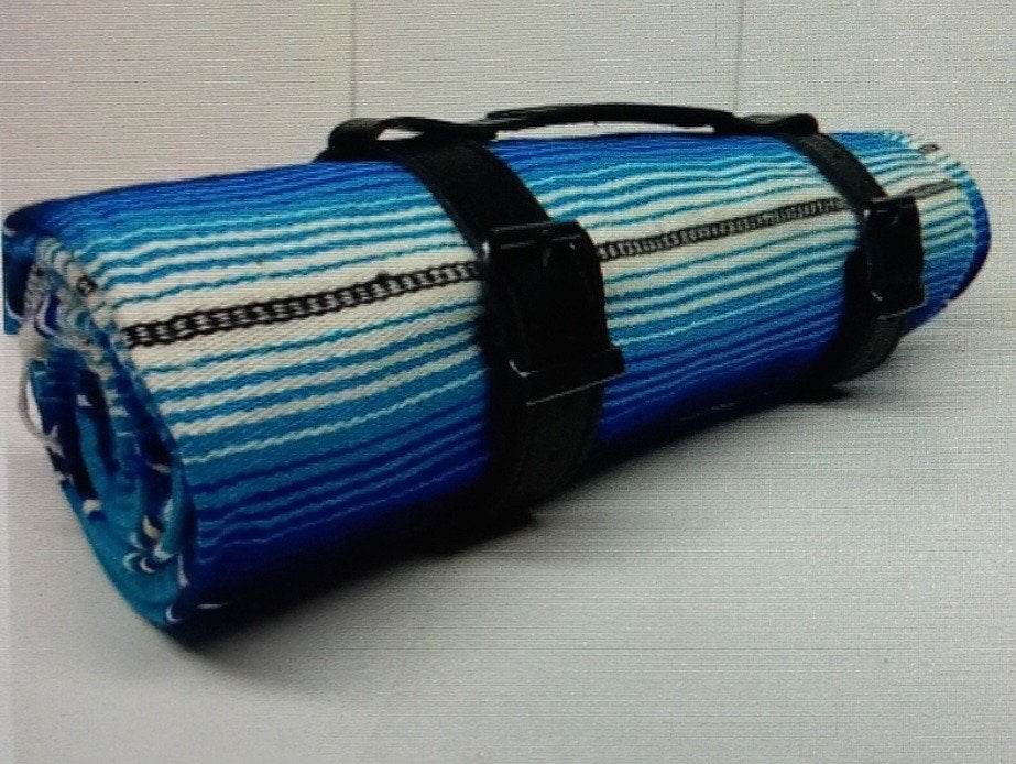 Mexicaanse dekenrol blauw/wit/zwart met lederen gesp, Ophalen of Verzenden, Nieuw
