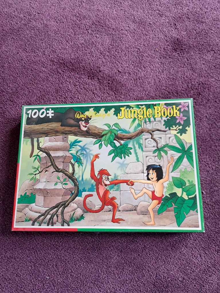 Disney Jungle Book kinderpuzzel 100 stukjes ZGAN, compleet, Ophalen of Verzenden, Meer dan 50 stukjes, Zo goed als nieuw, 6 jaar of ouder