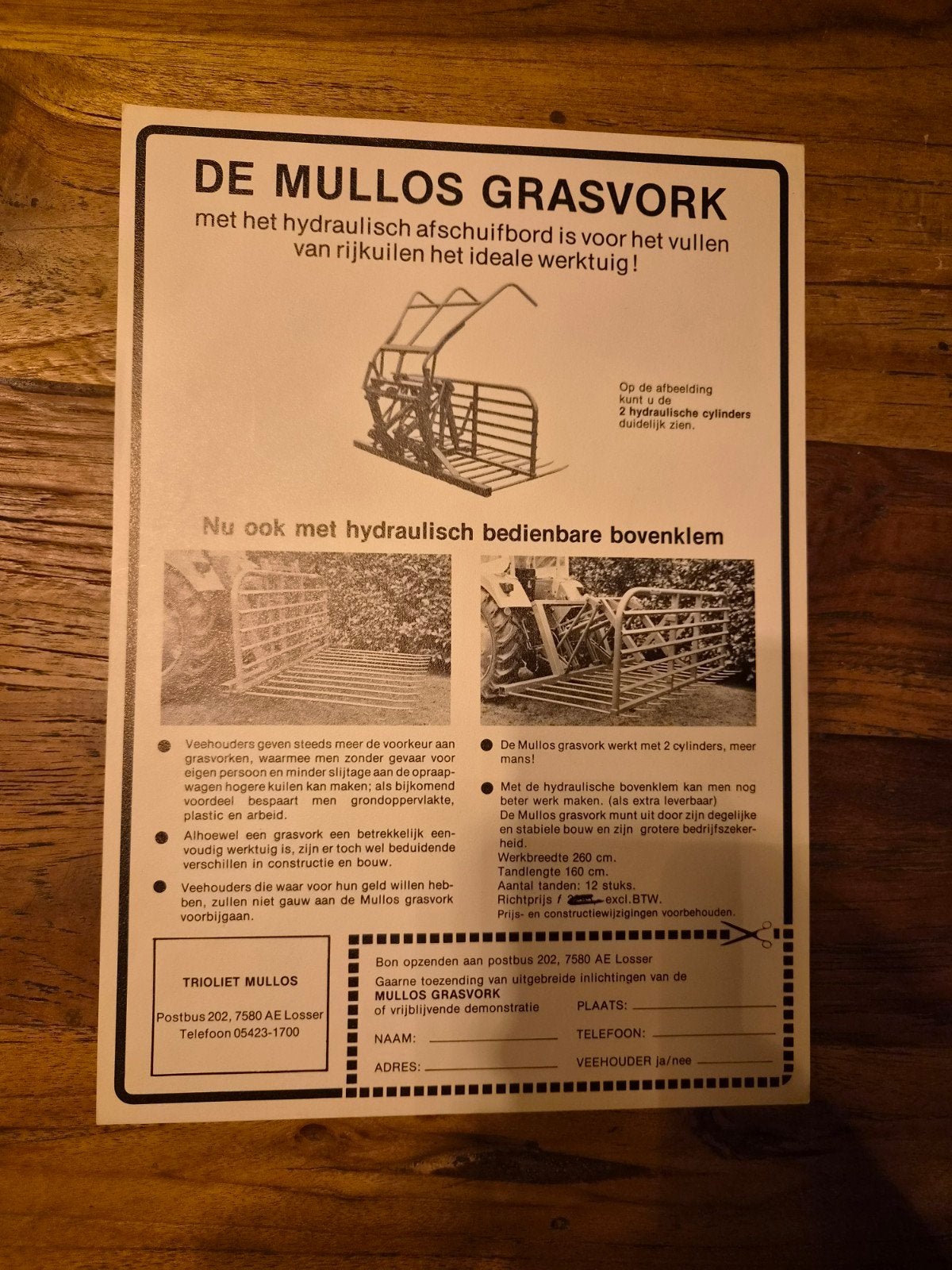 tractor folder Mullos grasvork, Ophalen of Verzenden
