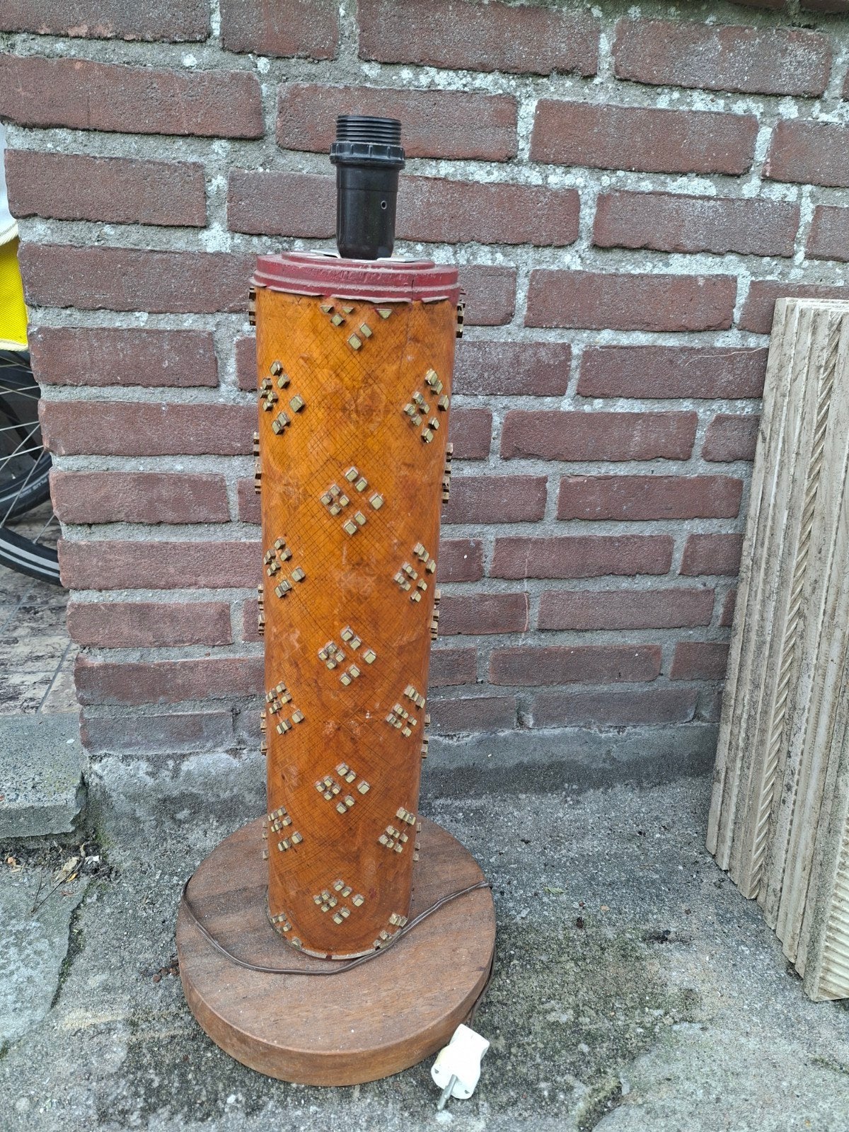 Unieke vintage behangwals lamp, Ophalen