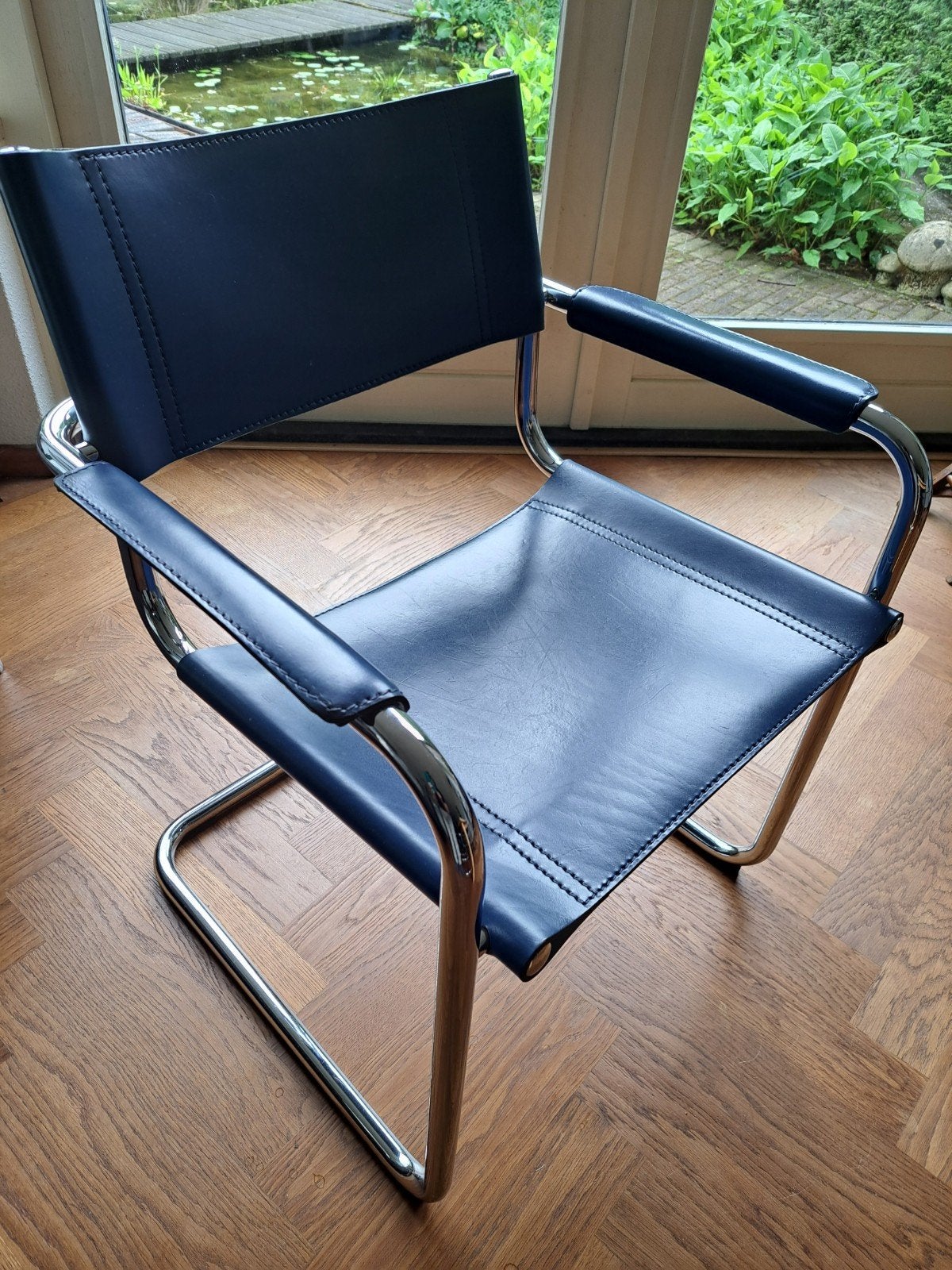 6 stoelen S34 ontwerp Mart Stam, Ophalen, Zo goed als nieuw, Blauw, Vijf, Zes of meer stoelen