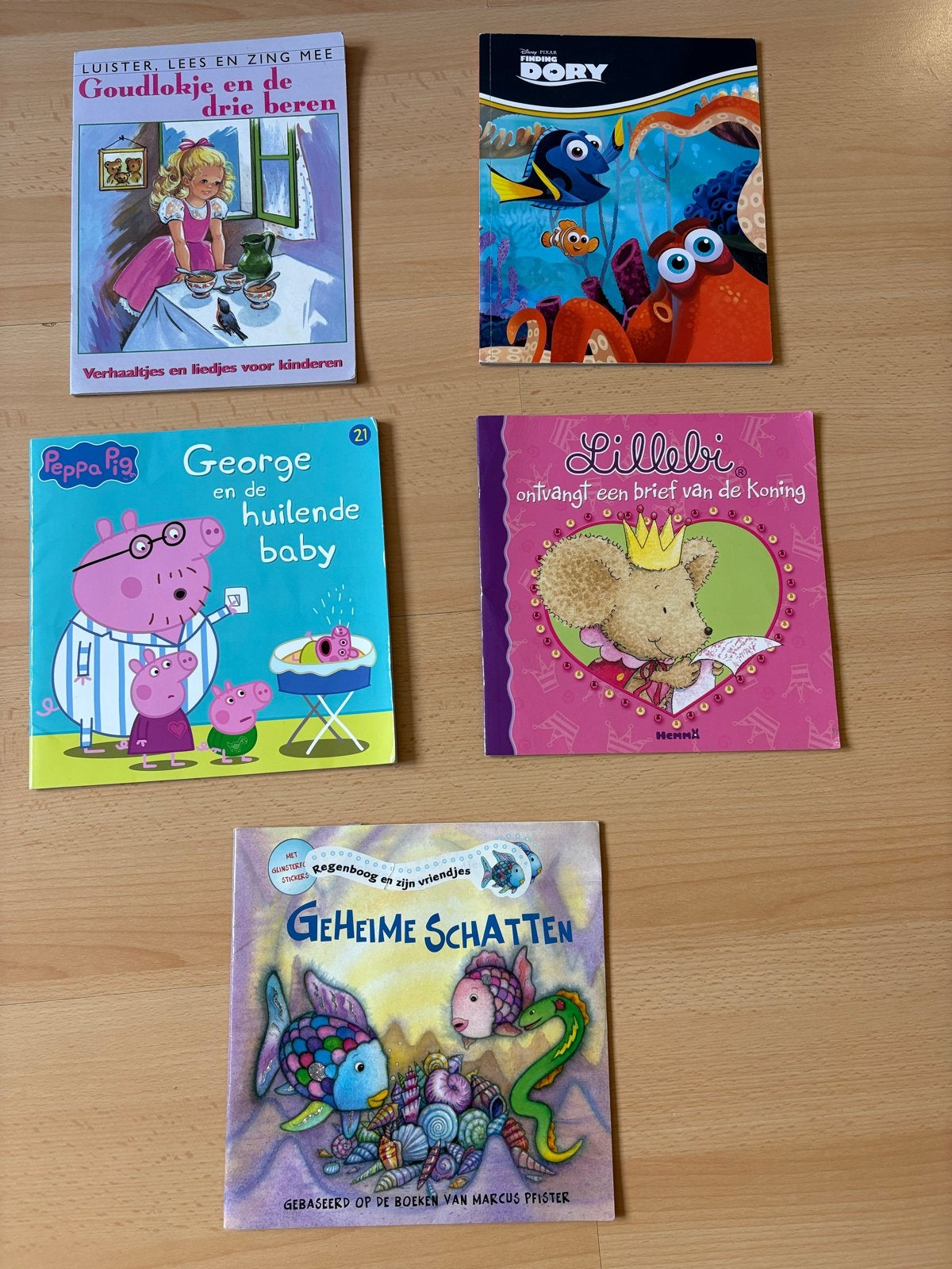 5 kinderboeken: Goudlokje, Dory, Peppa Pig, Lillebi, Geheime, Ophalen of Verzenden, Zo goed als nieuw, Sprookjes