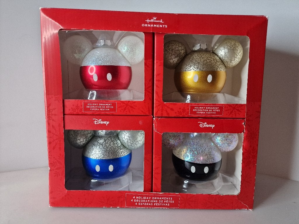 Hallmark Christmas 4 Holiday Ornaments Cristal Icon ears, Ophalen of Verzenden, Nieuw