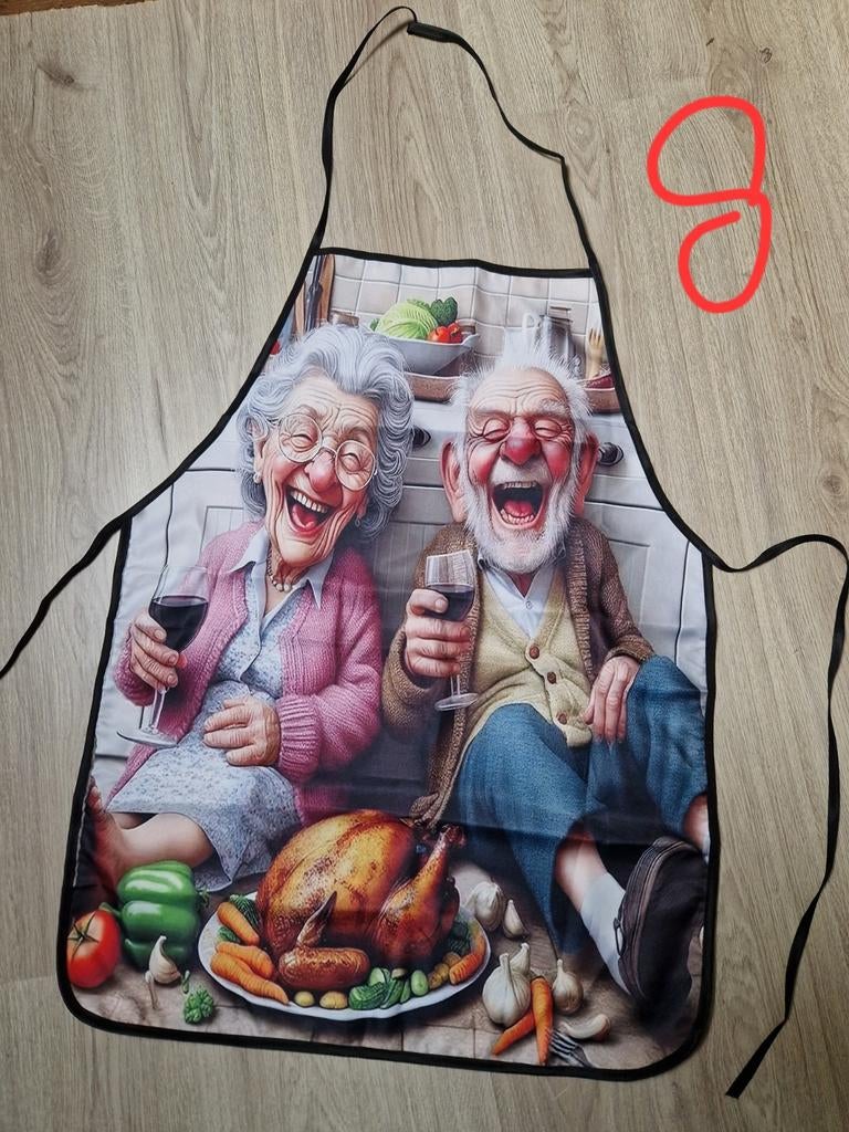 Kado-tip: grappig Nieuw keuken schort OPA EN OMA, Ophalen of Verzenden, Nieuw, Overige kleuren, Schort