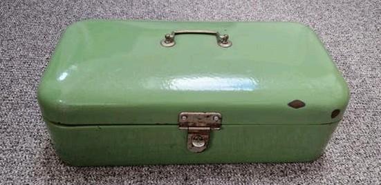 Vintage Groene Broodtrommel - Emaille, Antiek en Kunst, Antiek | Emaille, Ophalen