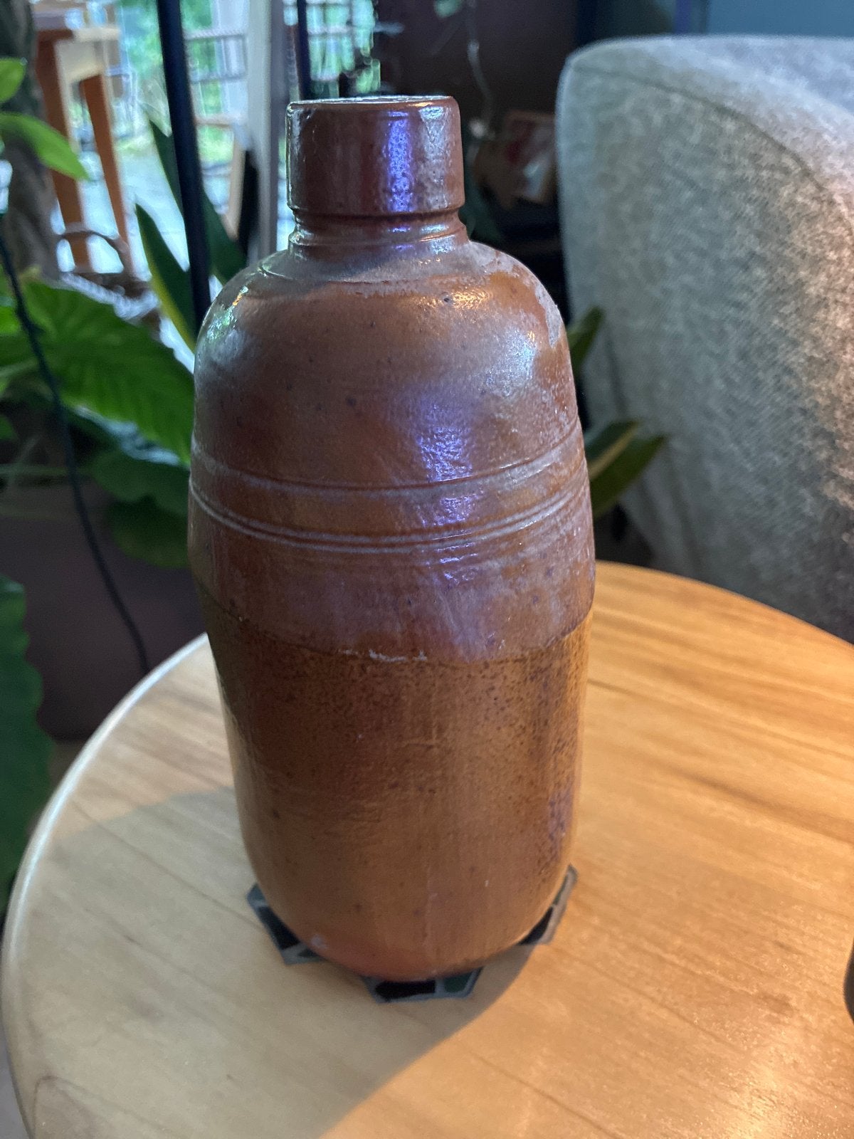 Brocante Duitse zoutgeglazuurde steengoedkruik, Ophalen of Verzenden