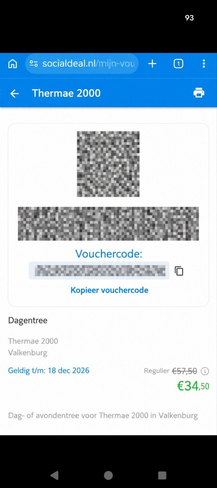 2x voucher dagentree Thermen 2000 welness.